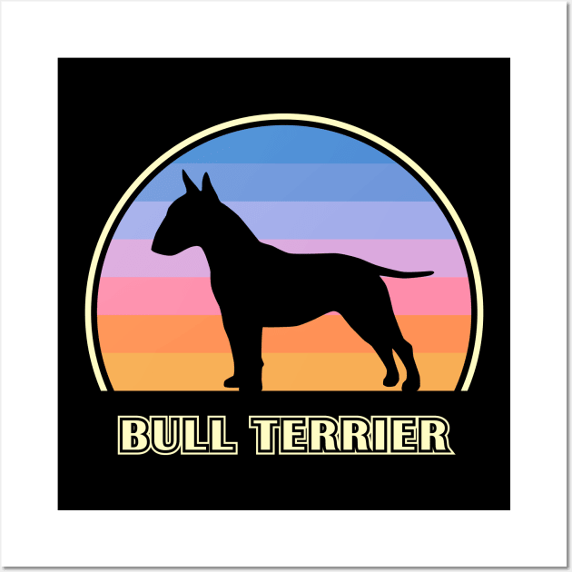 Bull Terrier Vintage Sunset Dog Wall Art by millersye